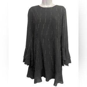 Who What Wear dress size medium black dress‎ w/silver specks and flutter sleeves